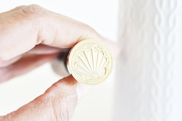 EP Sceau en metal coquillage cire à cacheter,fourniture création de sceaux personnalisés pour invitation de mariage DIY,25mm x1 G4954