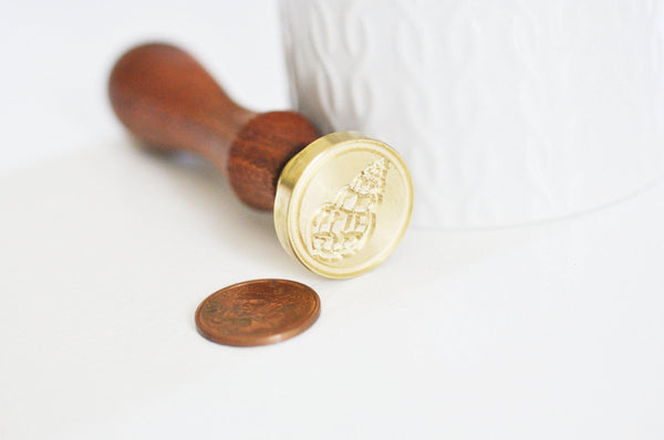 EP Sceau en metal coquillage cire à cacheter,fourniture pour création de sceaux personnalisés pour invitation de mariage DIY,25mm x1 G4951