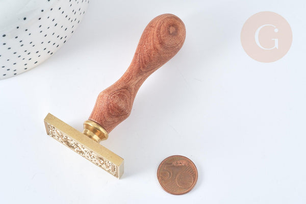 EP-Sceau laiton massif Tarot cire à cacheter manche bois 9cm, création de sceaux personnalisés pour invitation de mariage, x1 G7747