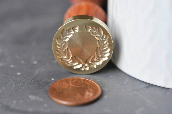 EP Sceau metal couronne laurier cire à cacheter personnalisé pour invitation de mariage 25mm x1 G3920