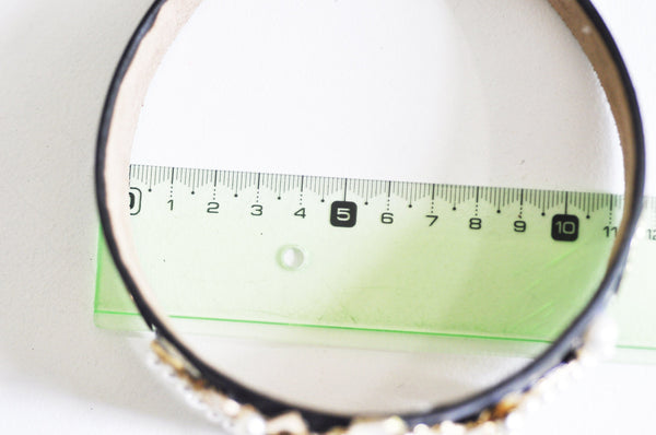 EP-Serre-tête cheveux médaille doré strass perles 110mm, x1 (G0416)