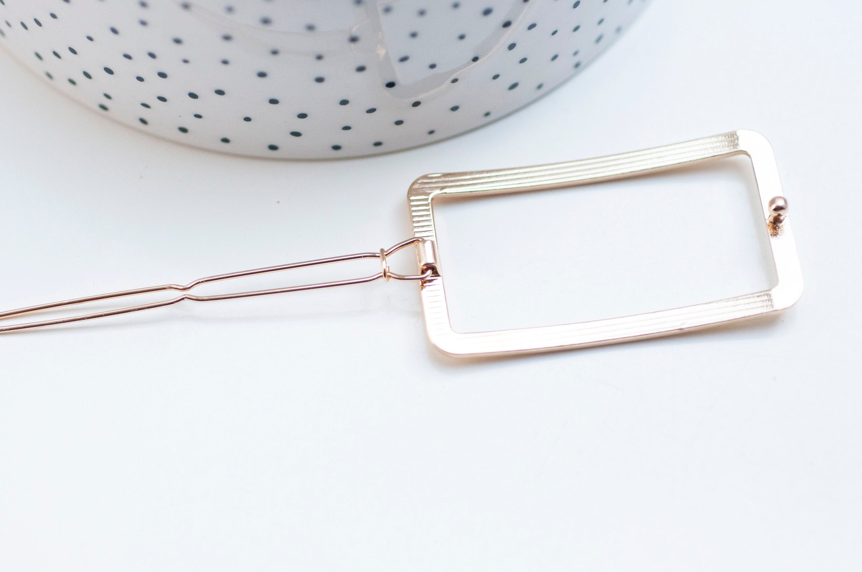 EP Support barrette clip fer doré rectangle 55mm, x1 (G4720)