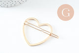 EP-Support barrette coeur zamac doré 48.5mm, x1 (G4387)