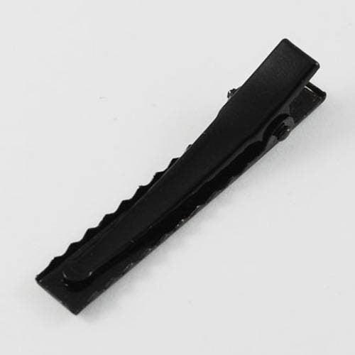 EP Supports barrette métal noir sans plateau, pince crocodile,accessoires cheveux, fabrication bijoux, x 2, 4.6cm-G1410