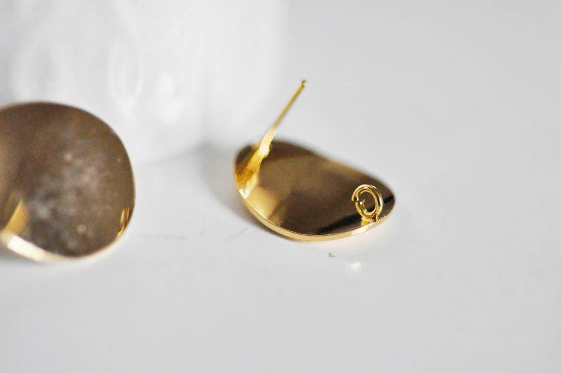 EP Supports boucles puce rond doré 18K 22mm, x2 G2477