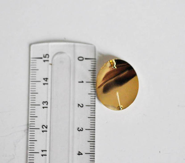 EP Supports boucles puce rond doré 18K 22mm, x2 G2477