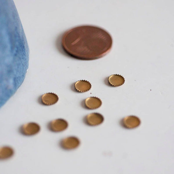 EP Supports de cabochons ronds 6mm, x 50