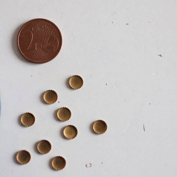 EP Supports de cabochons ronds 6mm, x 50