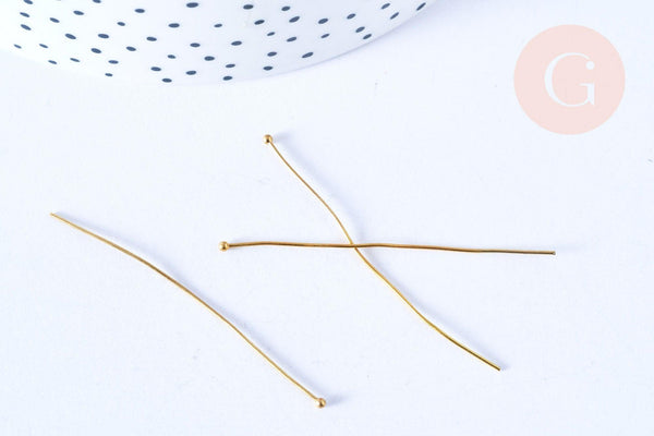 EP Tiges clous apprêts laiton laiton brut 50mm