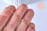 EP-chaine de cheville acier doré 14k résine multicolore chaine doree 1.5-2mm/23cm, x1 (G3662)