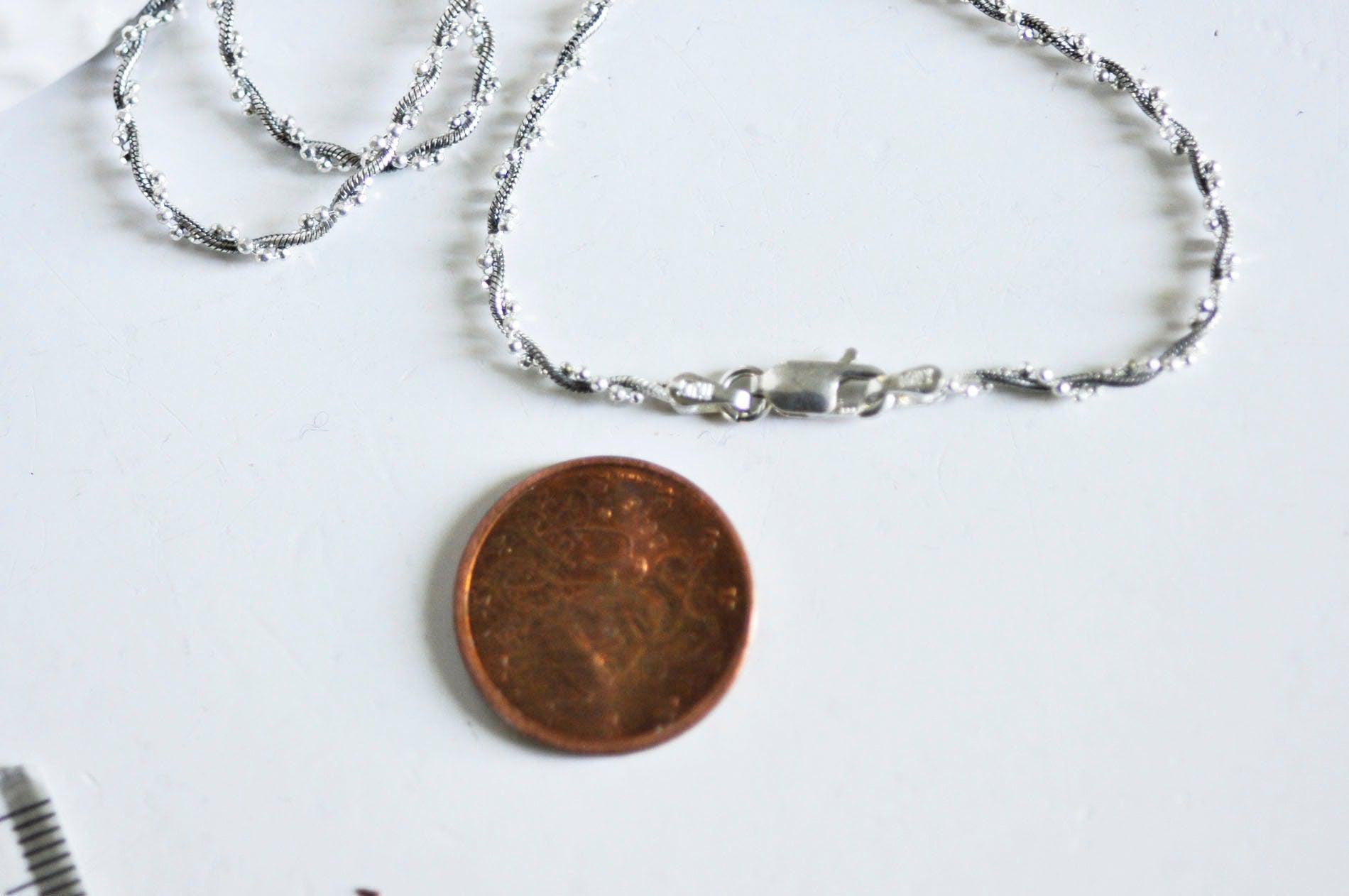 EP collier 2 couleurs argent massif,-chaine serpet,chaine complète,création collier,argent 925, création bijoux0.8mm,40cm-G0277
