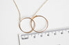 EP collier cercles entrelacé acier inoxydable or rose,collier sans nickel,collier minimaliste, cadeau St valentin 2mm,45cm-G0632