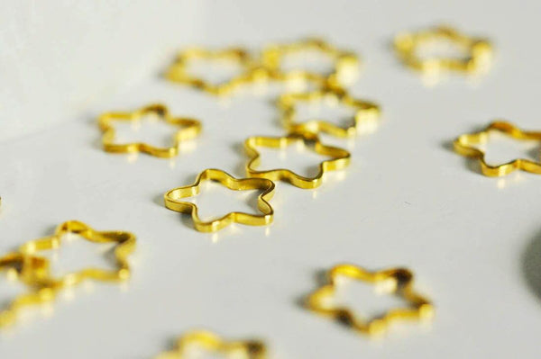 EP connecteurs étoile laiton doré, fournitures créatives, connecteurs laiton, pendentif géométriques, création bijoux, x 50,10mm,G2407