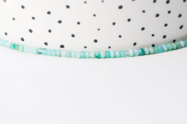 EP perle amazonite naturelle abacus facettée pour fabrication de bijou en pierre naturelle,fil de 125 perles,4x2-3mm G5169