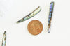 EP-perle coquillage naturel nacre dent abalone 40mm,le x 2 G5142
