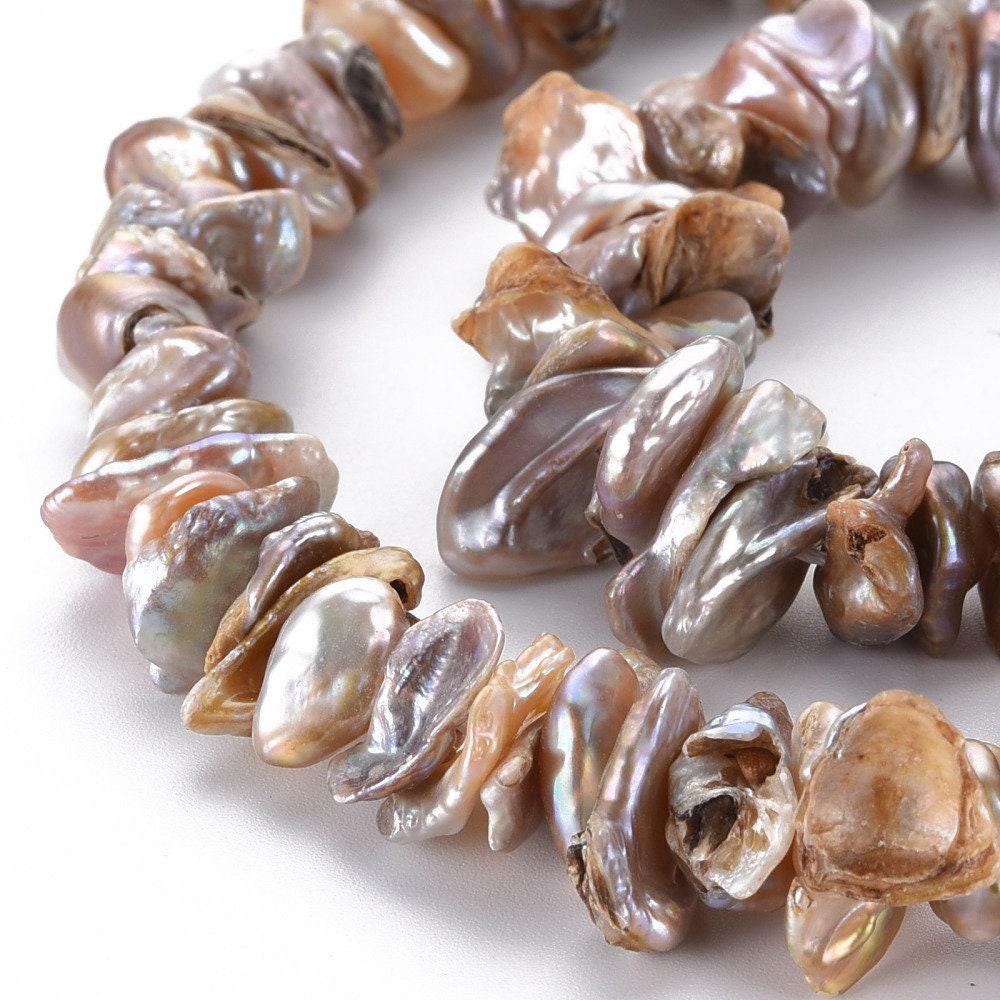 EP perle keshi naturelle rose 4-23mm, perle chips percée création bijoux,perle eau douce, le fil de 90 perles G6176