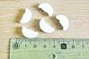 EP perle porcelaine blanche croissant lune visage, perle céramique, fabrication bijoux, céramique blanche, x 5, 18mm G5378