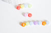 EP perle ronde Lettre Alphabet plastique multicolore pastel, x10 grammes (G1822)