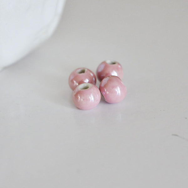 EP perles porcelaine rose irisé, perle ronde,perle céramique,porcelaine rose,bijou porcelaine,création bijoux, Les 5, 10mm-G2294