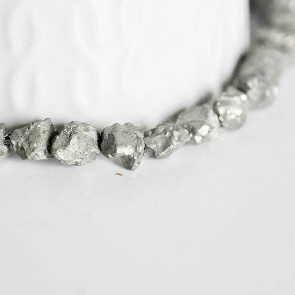 EP perles pyrite nugget, perles pyrite, fabrication bijoux, pyrite naturelle,nuggets pyrite,création bijoux,fil 40 cm-G1947