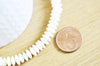 EP - perles rondelles bambou de mer blanc, perles imitation corail, fabrication bijoux, corail naturel, fil de 120perles, 7-7.5mm G4781