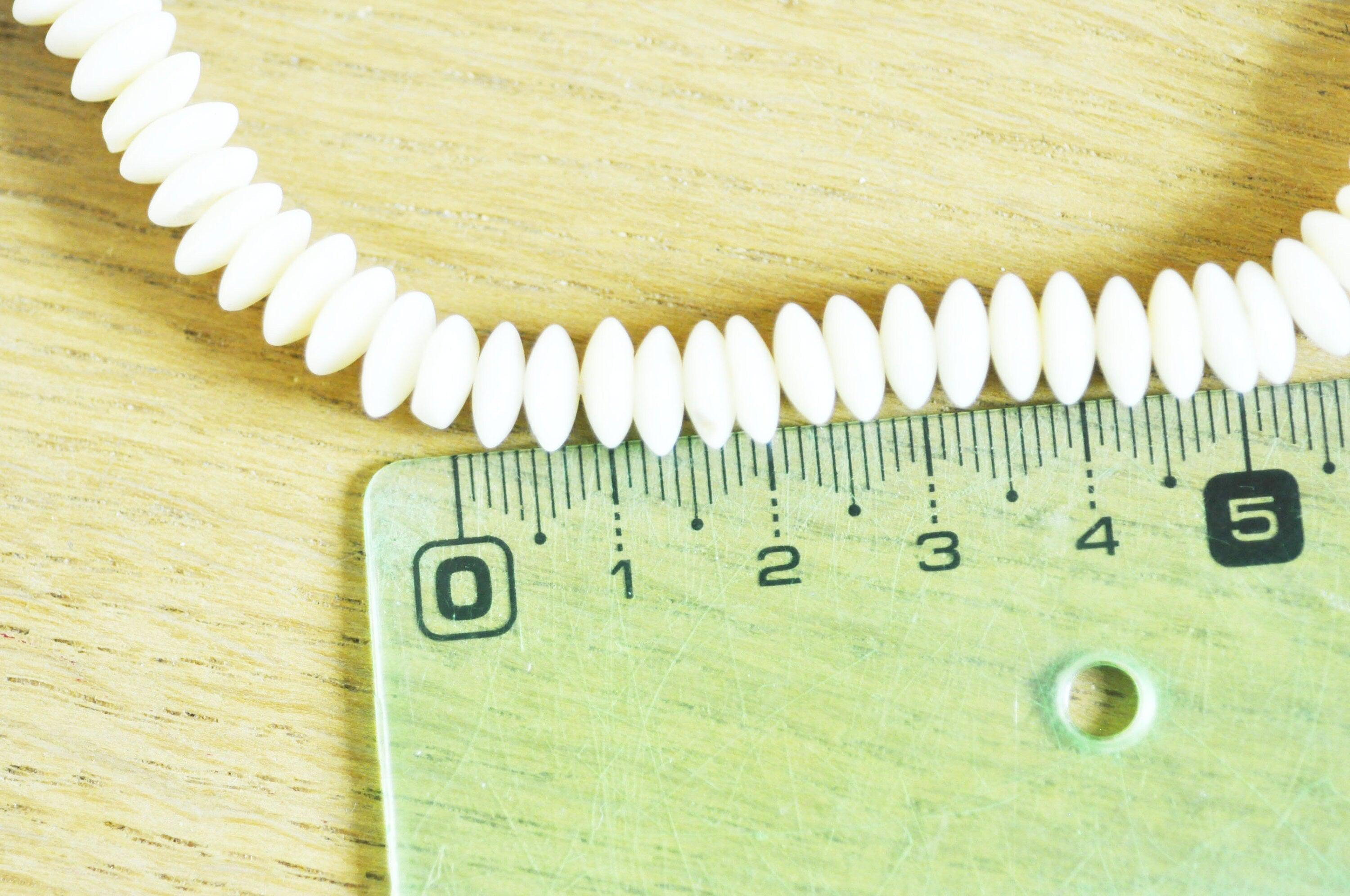 EP - perles rondelles bambou de mer blanc, perles imitation corail, fabrication bijoux, corail naturel, fil de 120perles, 7-7.5mm G4781