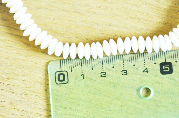 EP - perles rondelles bambou de mer blanc, perles imitation corail, fabrication bijoux, corail naturel, fil de 120perles, 7-7.5mm G4781