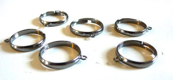EP supports bague reglable metalgun, fournitures créatives, bague argent, fabrication bijoux, fournitures noires, x 4, avec anneau,G3138