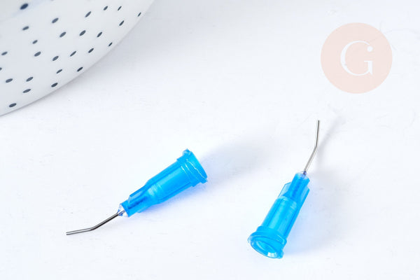 EP x 5 aiguilles incurvées en plastique et acier inoxydable 0,7mm G8543