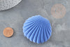 Ecrin bijou coquillage Velours bleu, boite bijoux, rangement bijoux, intérieur blanc, 3.5x3.8cm, x1 G3293