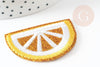 Ecusson brodé à repasser citron jaune doré customisation vêtement 46.5mm, écusson thermocollant fruit, x2 G2861