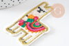 Ecusson brodé à repasser lama coloré customisation vêtement 67mm, écusson thermocollant,patch écusson brodé, x1 G9809