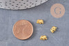 Éléphant à coller zamac doré 4x7mm,fournitures à coller pour décorer pierres et bijoux, x3 (G5280)