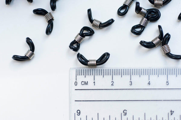 Embout cordon lunettes noir platine x20 (G4755)