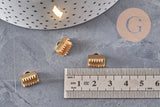 Embouts à pincer ruban acier 304 inoxydable doré IP 9.5mm, x10 (G11156)