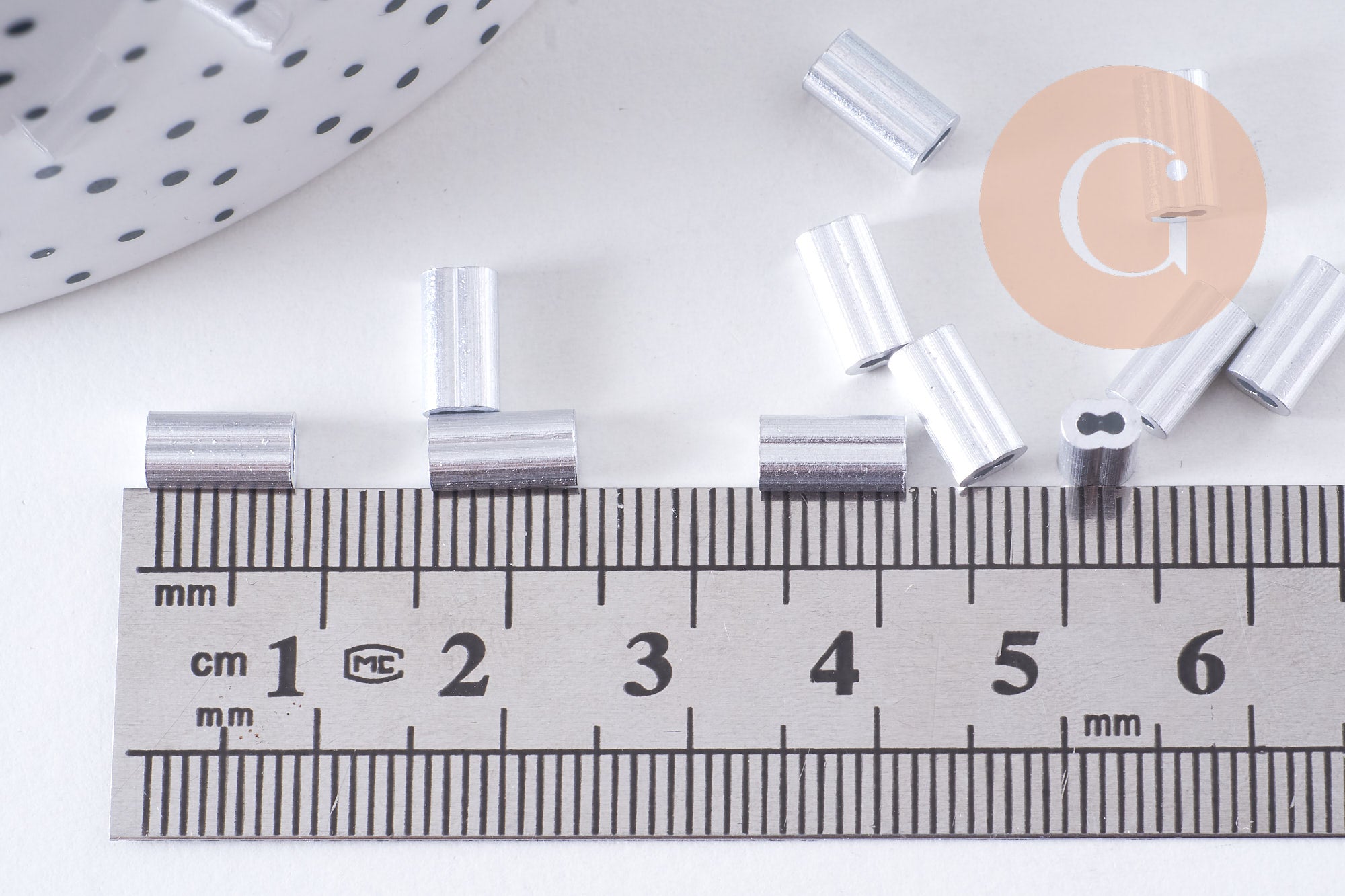 Embouts à sertir double pour câble 1mm aluminium platine, x2 (G10586)