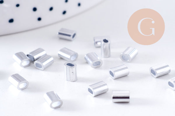 Embouts à sertir pour câble 1mm aluminium platine, x10 (G10585)