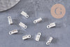 Embouts corde argenté pincer 10mm, x50 (4.6g) (G1400)