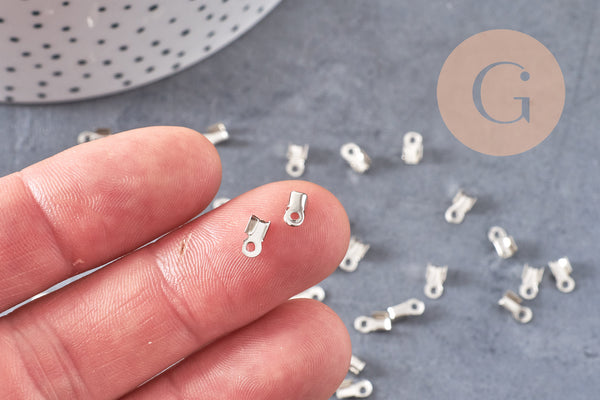 Embouts corde fer platine à pincer 6mm, x100 (3,2gr) (G10602)