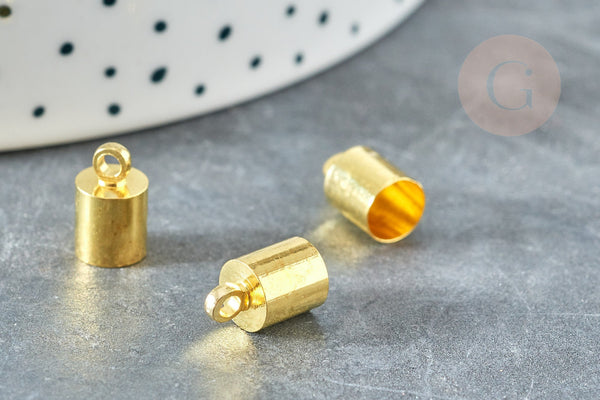 Embouts corde laiton doré à coller 9.5x6mm, x10 (G8363)