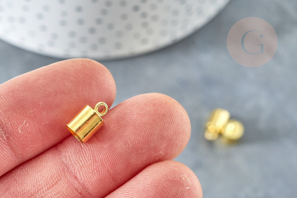 Embouts corde laiton doré à coller 9.5x6mm, x10 (G8363)