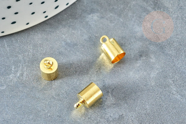 Embouts corde laiton doré à coller 9.5x6mm, x10 (G8363)