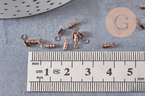 Embouts corde métal cuivre à pincer 6.5mm, x1 gr (G1273)