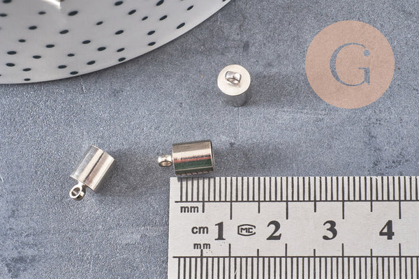 Embouts corde métal platine 5.5mm, x10 (G2134)