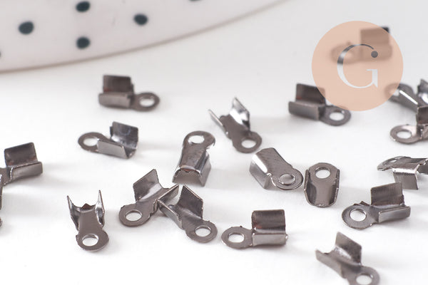 Embouts corde noirs metalgun à pincer 6mm, x100 (G2165)