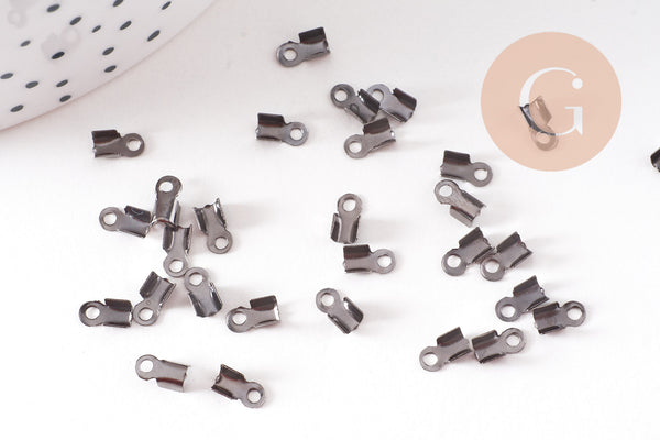 Embouts corde noirs metalgun à pincer 6mm, x100 (G2165)