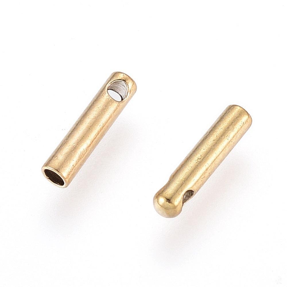 Embouts cordon acier inoxydable 304 doré IP 7x1.6mm, x10 (G10291)