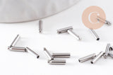 Embouts cordon et chaine acier 304 platine 7x1.6mm, x10 (G4048)