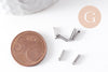 Embouts cordon et chaine acier 304 platine 7x1.6mm, x10 (G4048)
