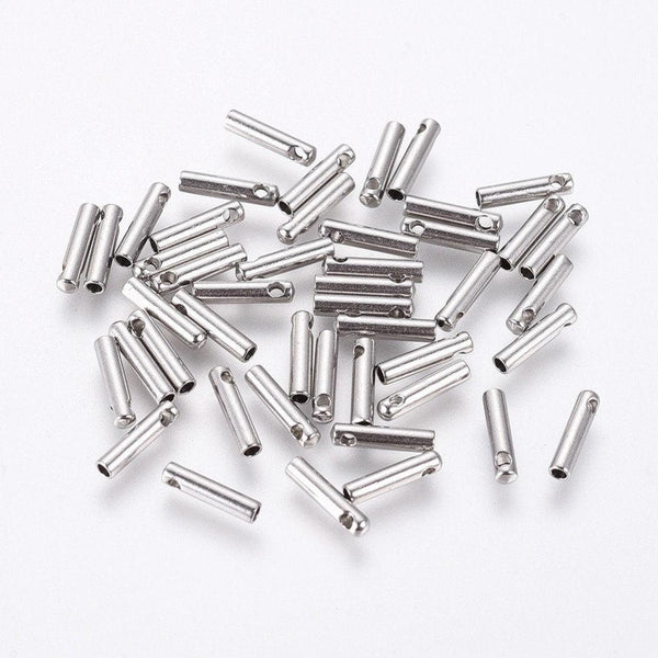 Embouts cordon et chaine acier 304 platine 7x1.6mm, x10 (G4048)